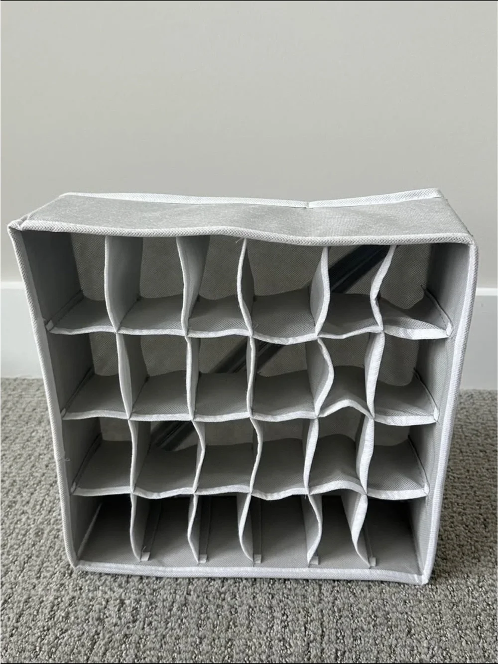 Amazon Gray Fabric Drawer Organizer Set with Multiple Compartments